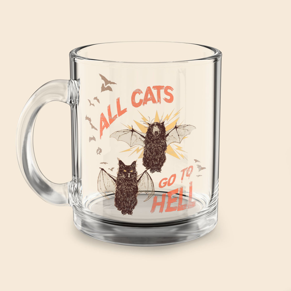 All Cats Go To Hell | Glass Mug, 10oz