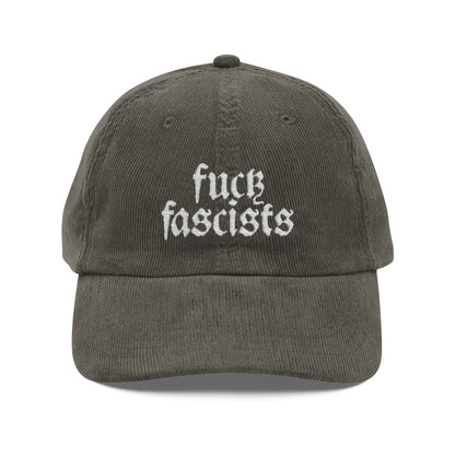 Fuck Fascists | Embroidered Corduroy Cap