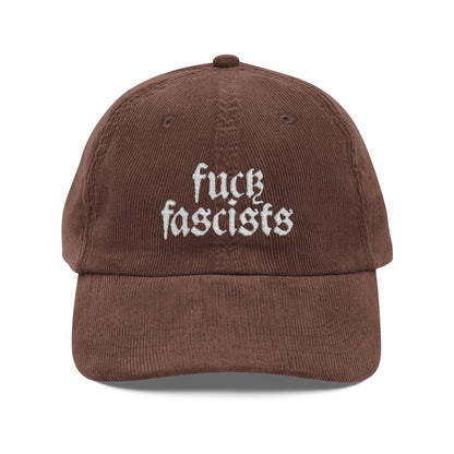 Fuck Fascists | Embroidered Corduroy Cap