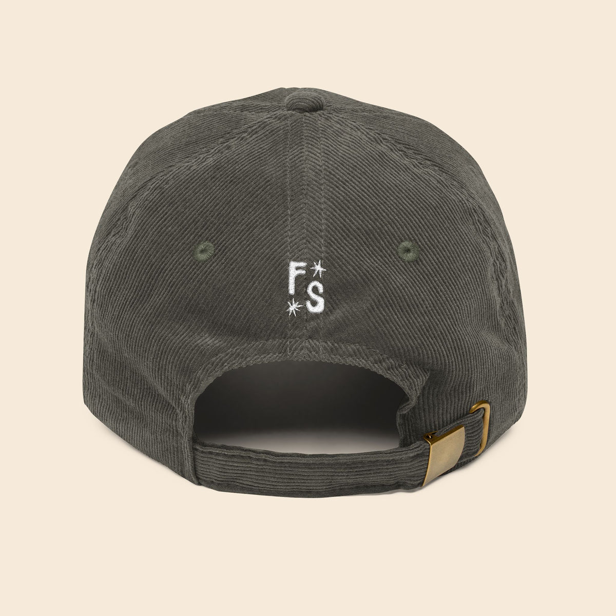 ManEater Olive Grey | Embroidered Corduroy Cap