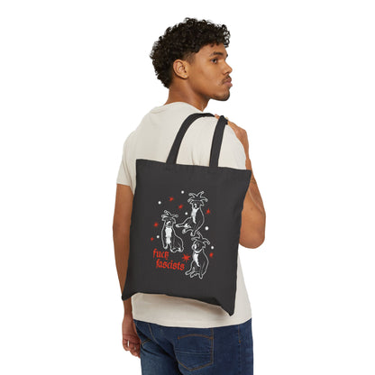 Fuck Fascists Pit Bull Jester | Canvas Tote Bag