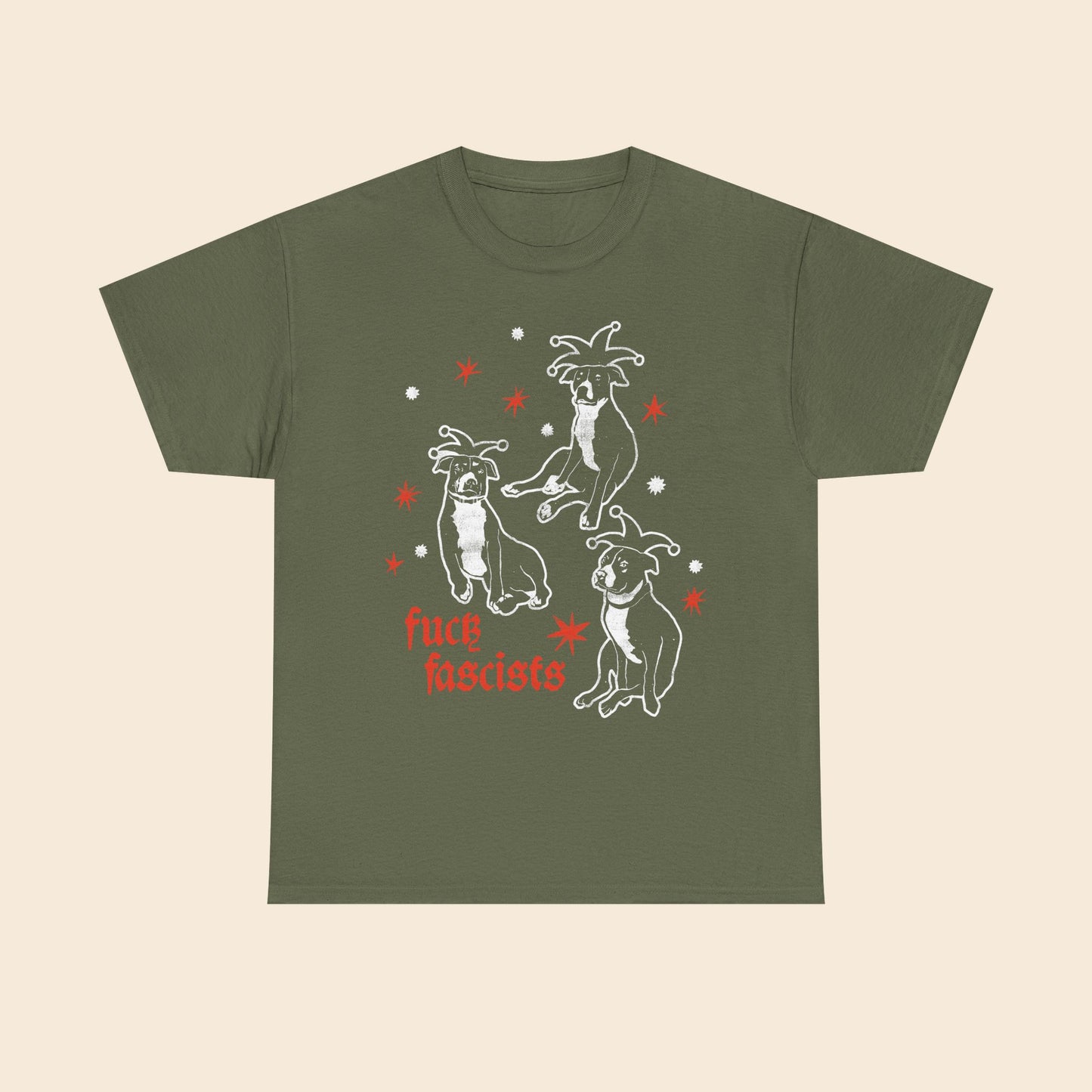 Fuck Fascists Pit Bull Jester |  Unisex T-Shirt