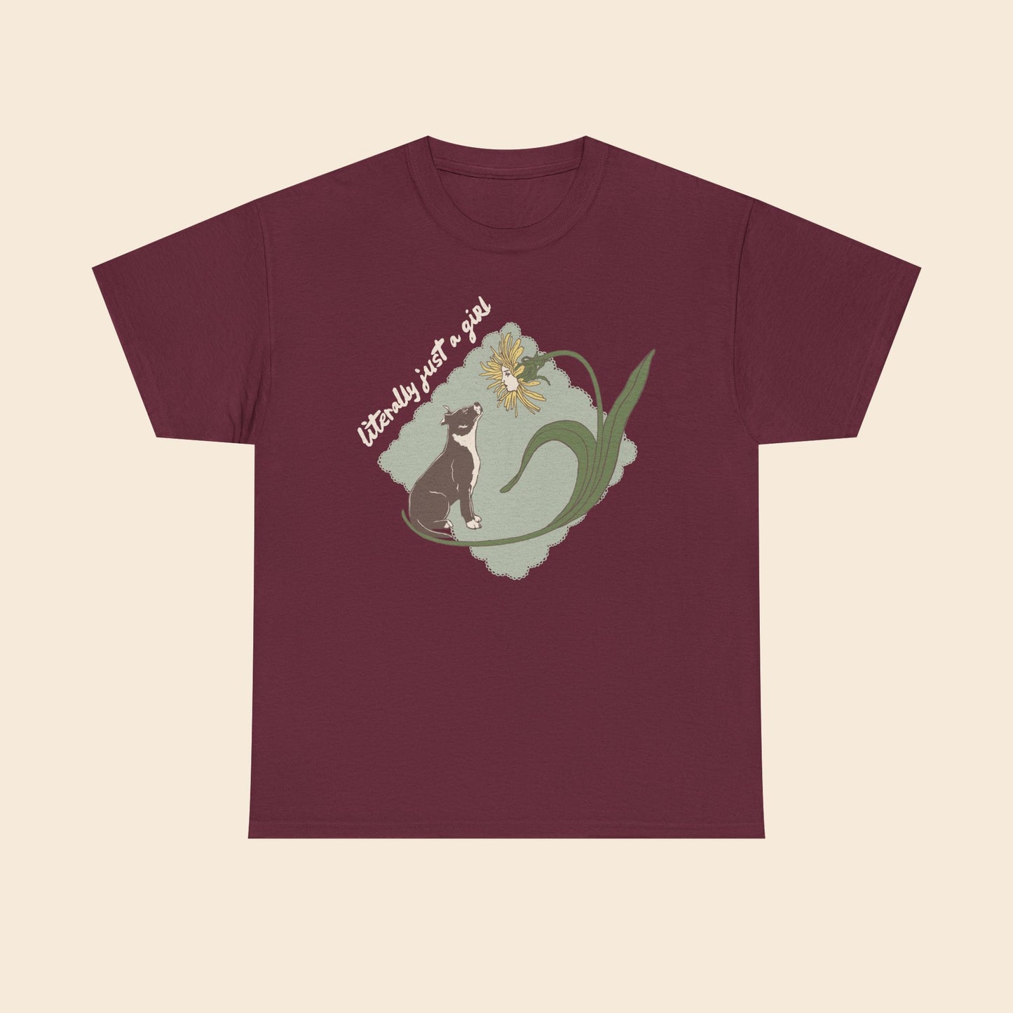 Literally Just a Girl Pit Bull Flower |  Unisex T-Shirt