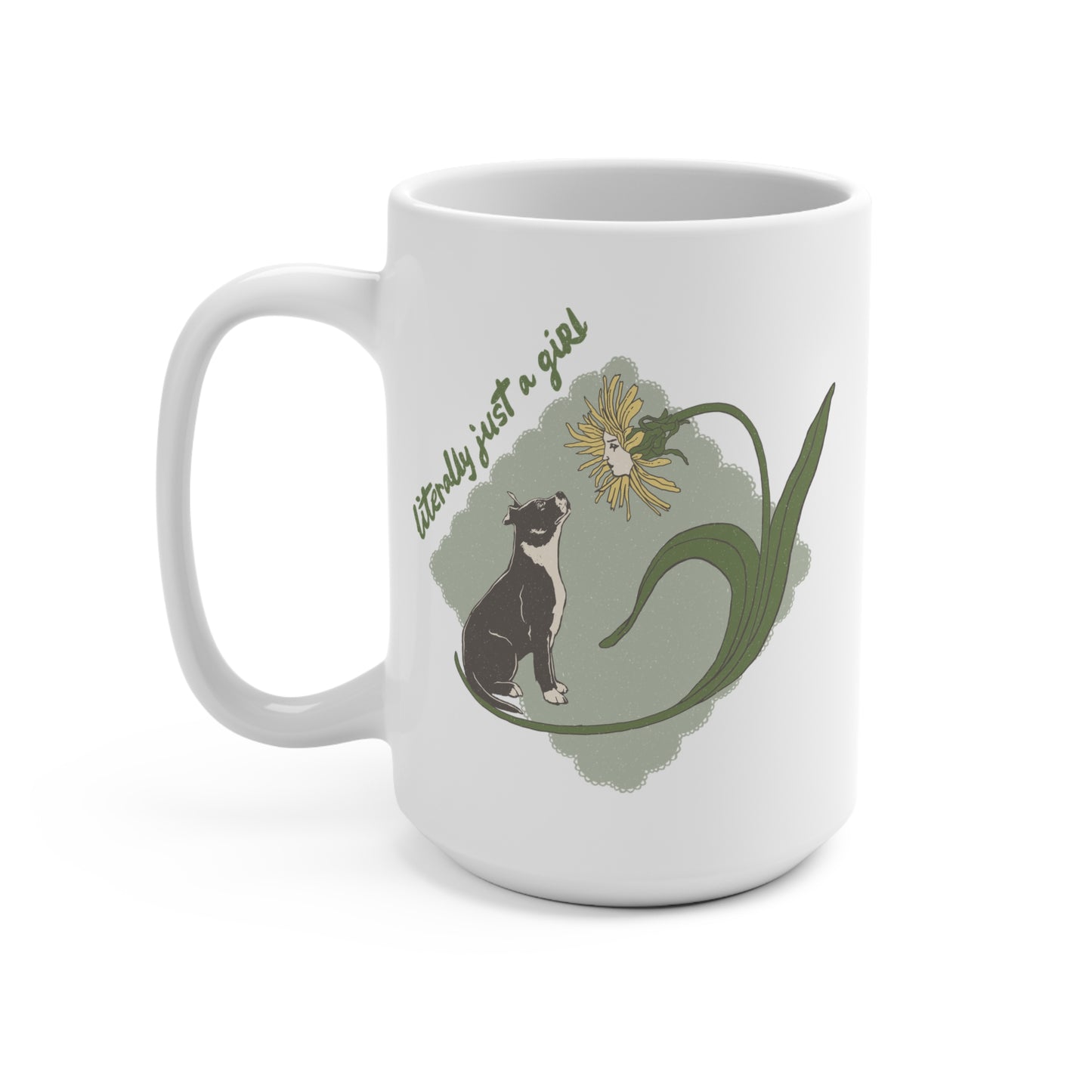 Literally Just a Girl Pit Bull Flower | Mug 15oz