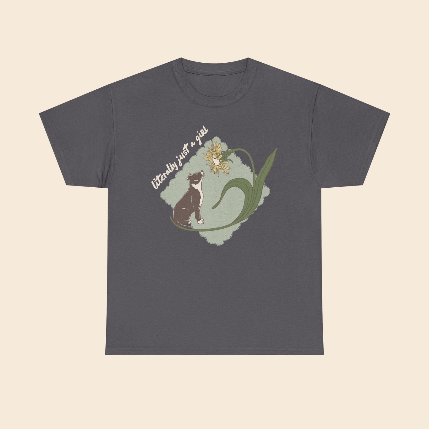 Literally Just a Girl Pit Bull Flower |  Unisex T-Shirt
