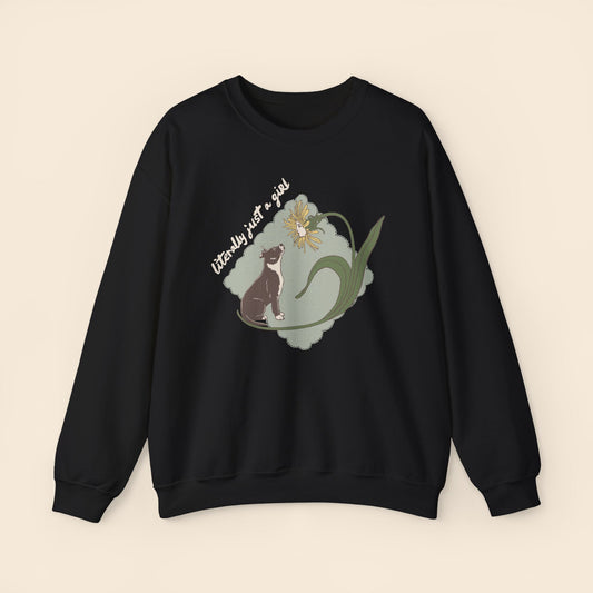 Literally Just a Girl Pit Bull Flower | Unisex Crewneck