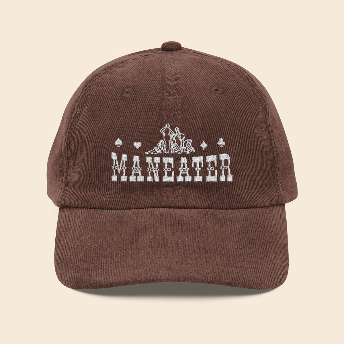 ManEater Brown | Embroidered Corduroy Cap