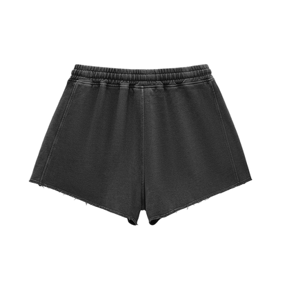Maneater | Snow Washed Raw Edge Drawstring Shorts