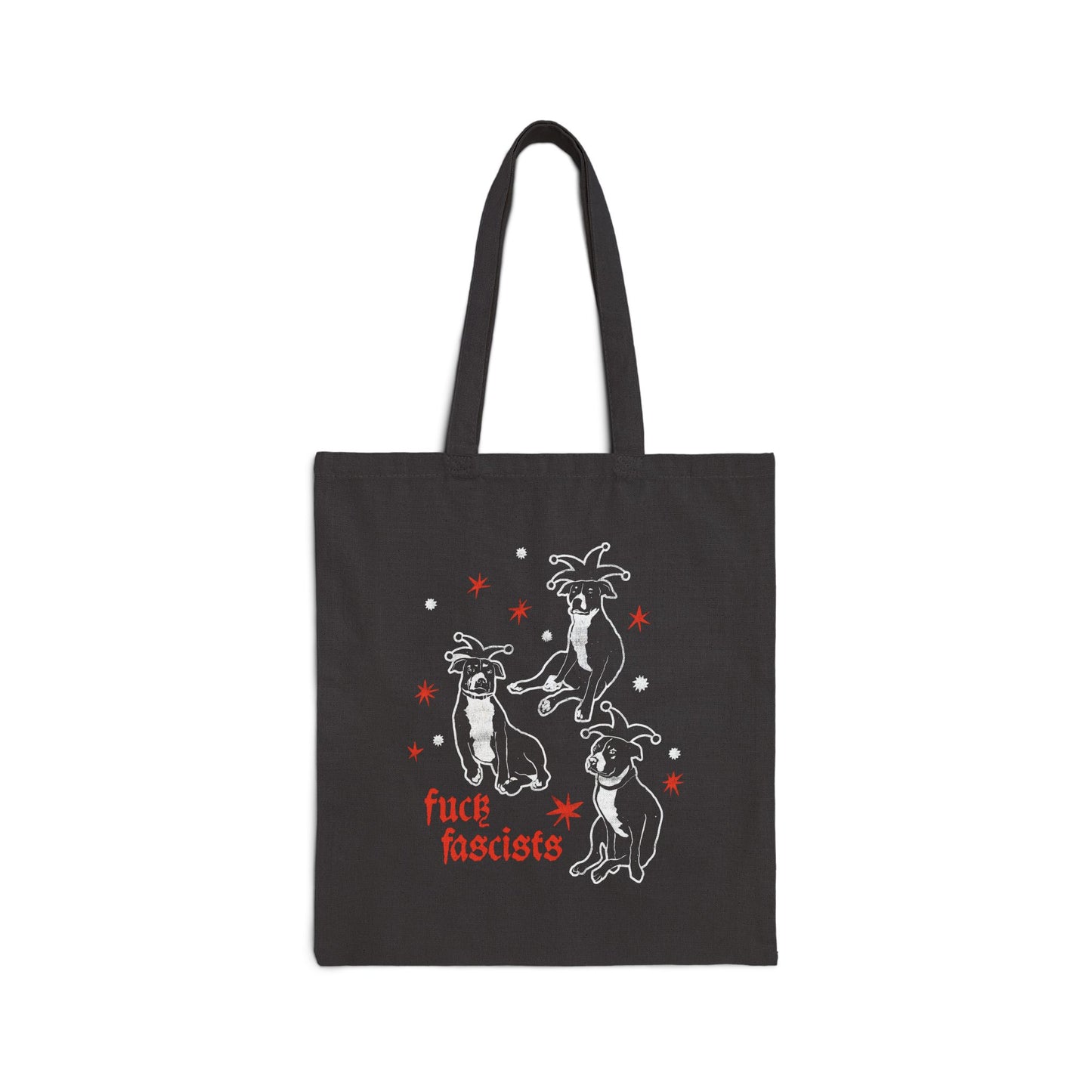 Fuck Fascists Pit Bull Jester | Canvas Tote Bag