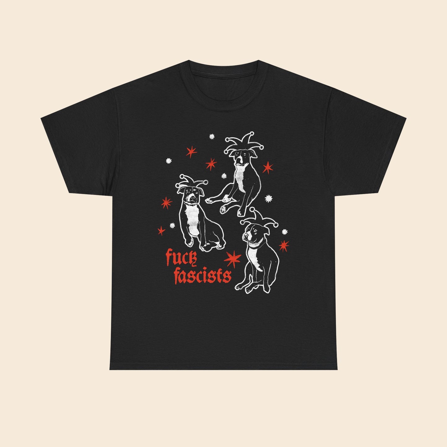 Fuck Fascists Pit Bull Jester |  Unisex T-Shirt