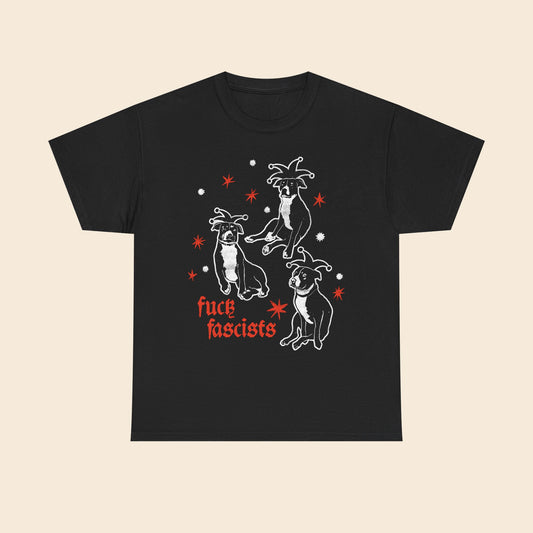 Fuck Fascists Pit Bull Jester |  Unisex T-Shirt