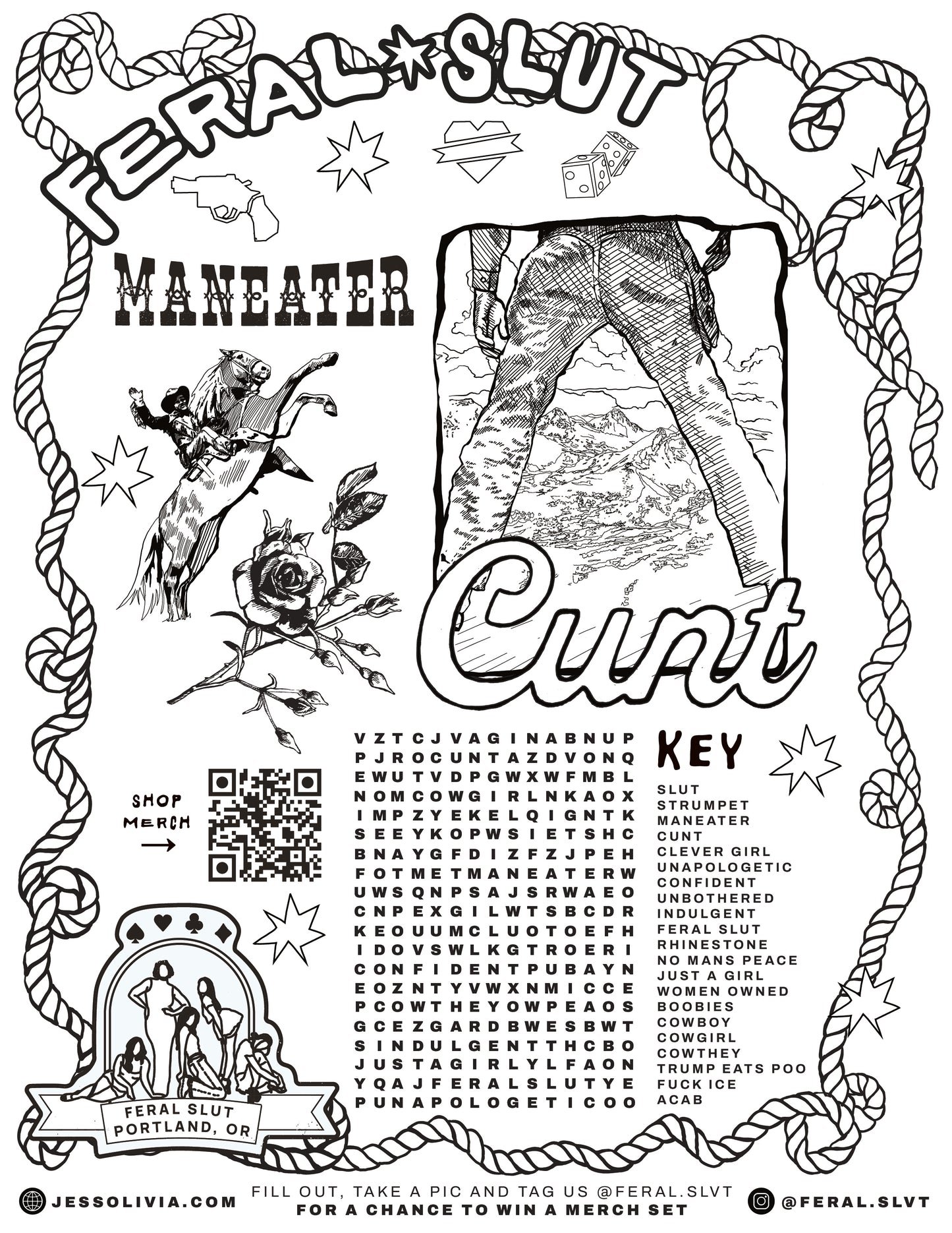 Dirtbag Western Coloring Page