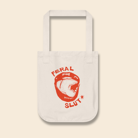 Feral Slut Licks | Organic Tote Bag