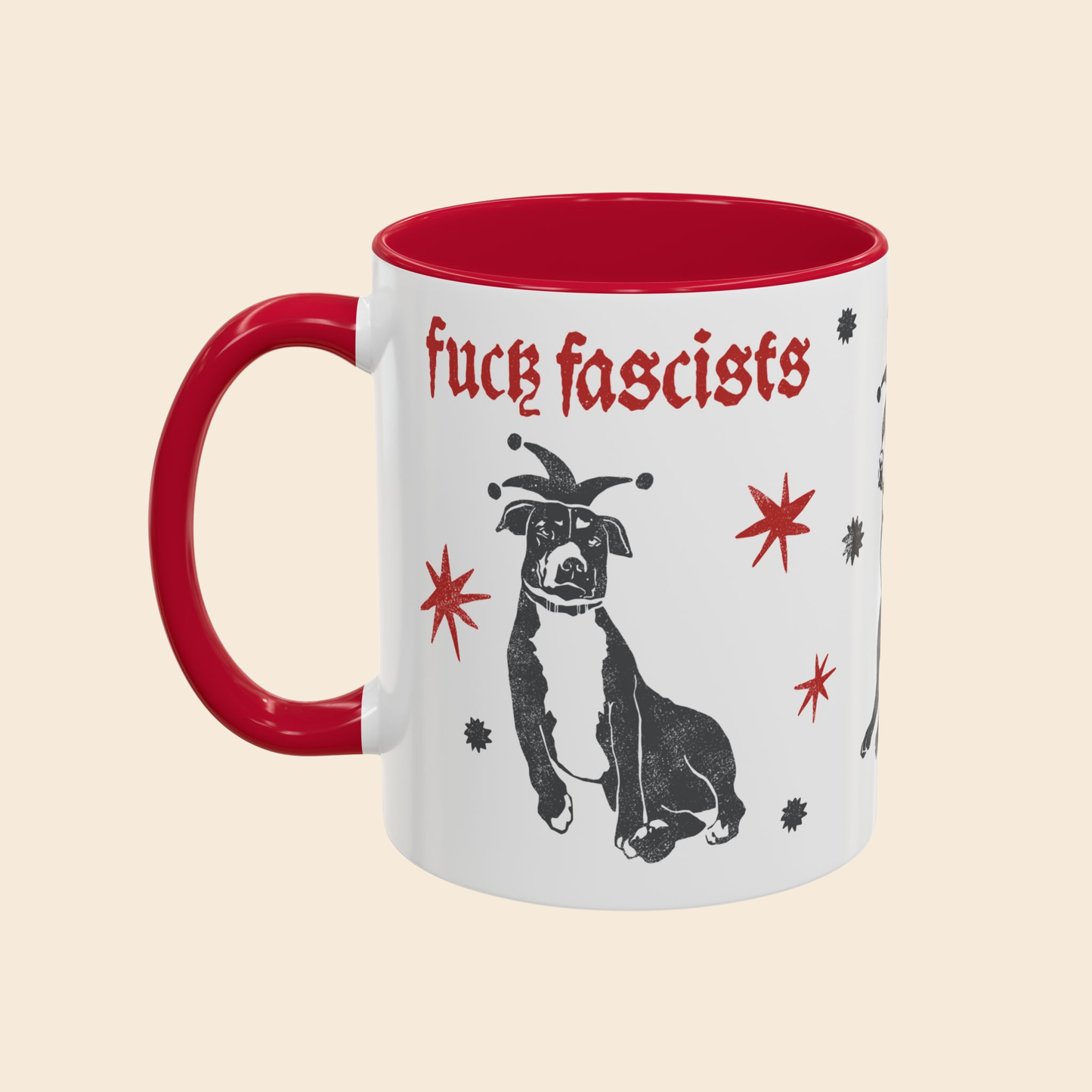 Fuck Fascists Pit Bull Jester | Mug 11oz