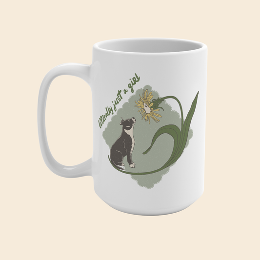 Literally Just a Girl Pit Bull Flower | Mug 15oz