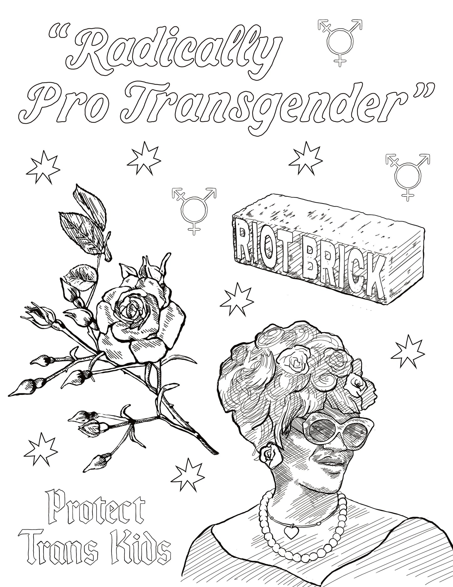 Radically Pro Transgender Coloring Page