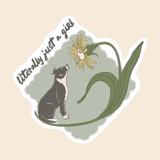 Literally Just A Girl Pitbull | Sticker
