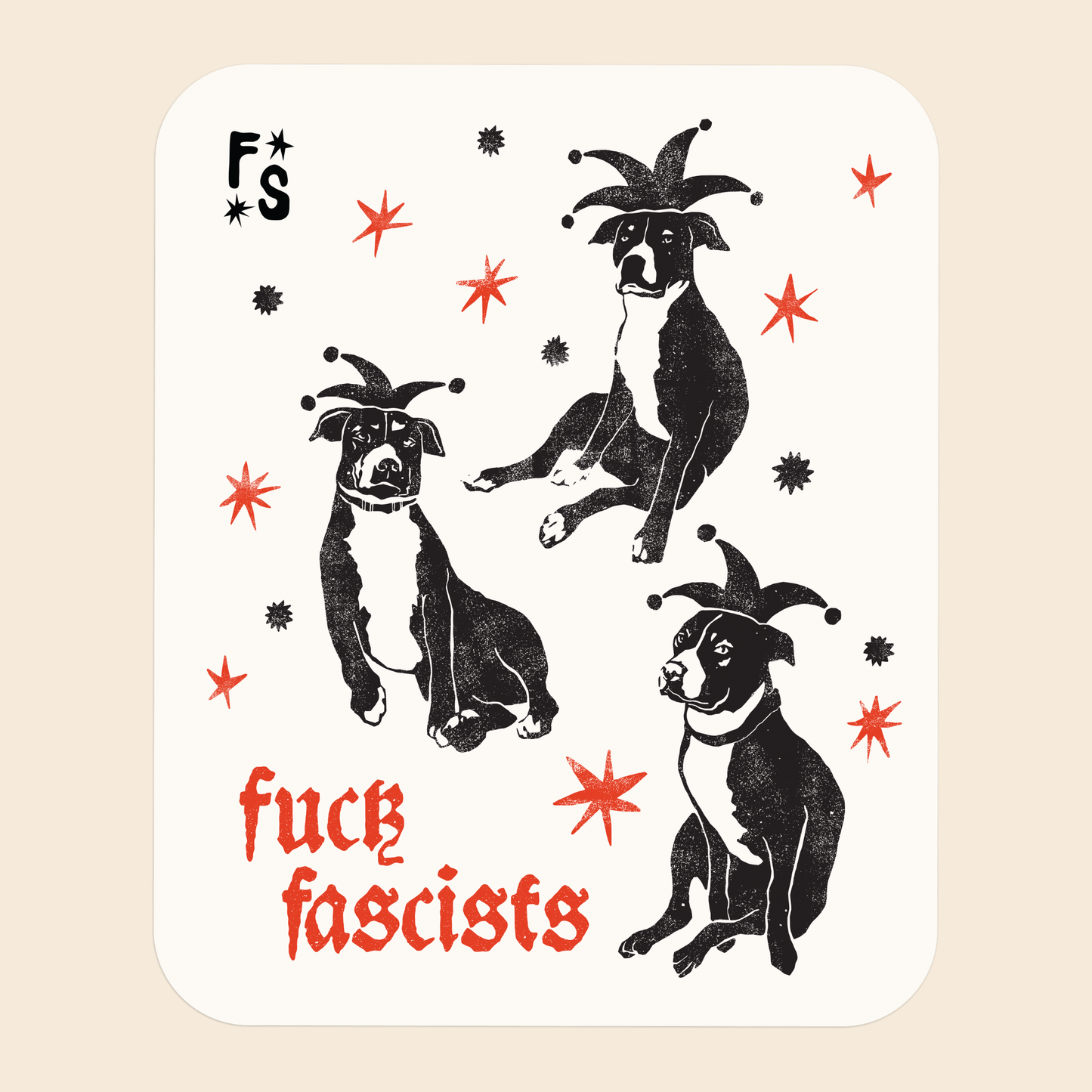 Fuck Fascist Pitbull Jester  | Sticker