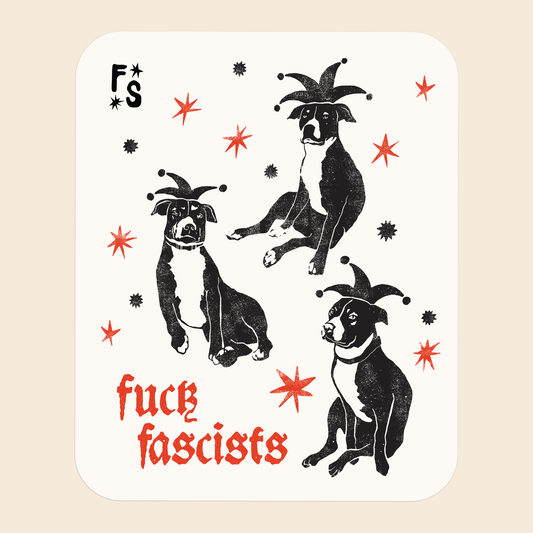 Fuck Fascist Pitbull Jester  | Sticker